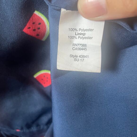 J.Crew watermelon dress navy size 14 polyester adjustable straps - Picture 7 of 7